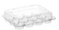 Inline Plastics SureLock 12-Compartment Clear Plastic Hinged Mini Cupcake / Muffin Container with High Dome Lid - 1200/Case